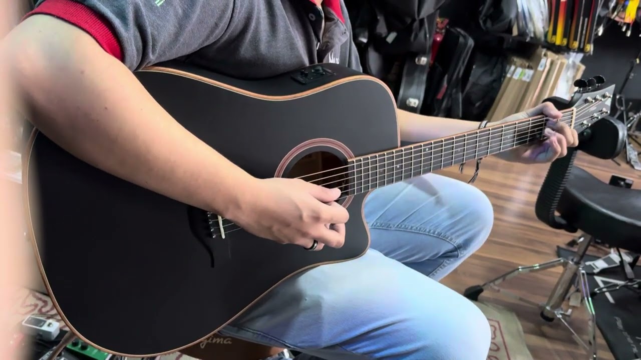 MODELO NOVO! Violão Phx J White AH106 41 bkm Preto Fosco Maciço com captação fishman da Miyata Music