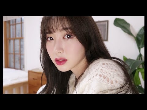 흑발에 앞머리 내리고 찐 쿨톤 메이크업 💜 / New <strong>black</strong> hair + purplish <strong>make</strong> up tutorial