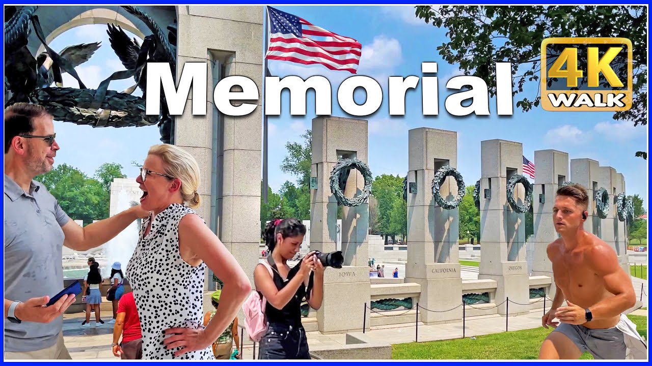 【4K】WALK World War II MEMORIAL Washington DC USA 4k video