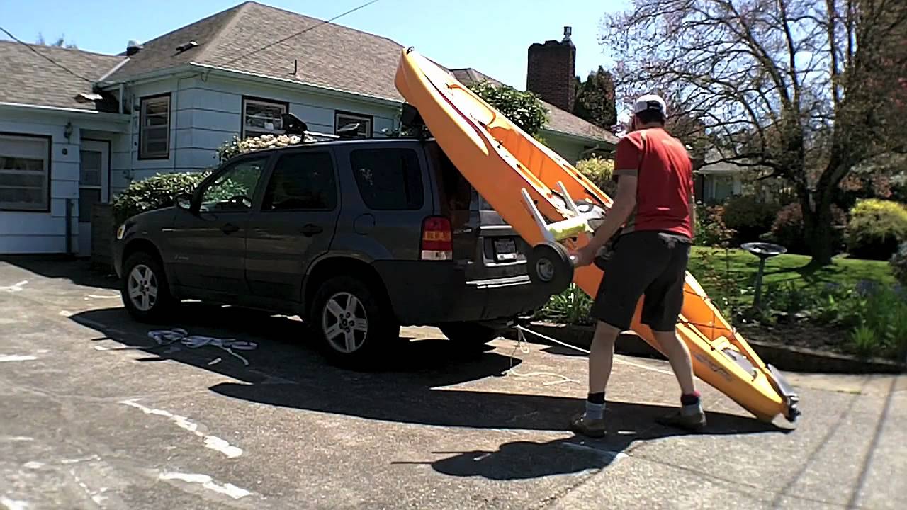 How to load a Hobie Outback kayak on a Ford Escape - YouTube