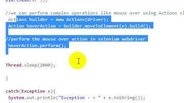 How to perform mouseover or mousehover in selenium