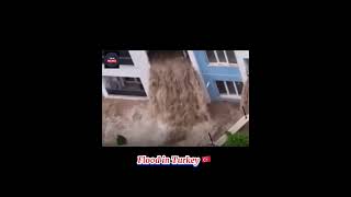 Flood Water from Second Floor #foryou #flood #turkey #funny #newstatus