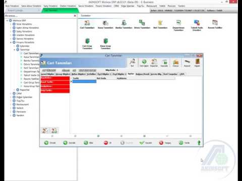 AKINSOFT WOLVOX ERP Finans Yönetimi - Cari Tanımı Oluşturma