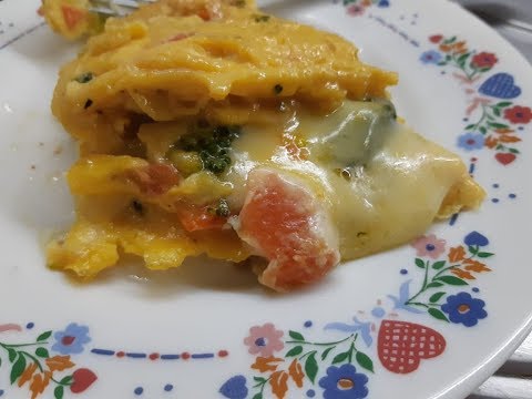 O Melhor Omelete Low Carb com bacon, brócolis, queijo