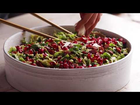 Shredded brussels sprout bacon salad