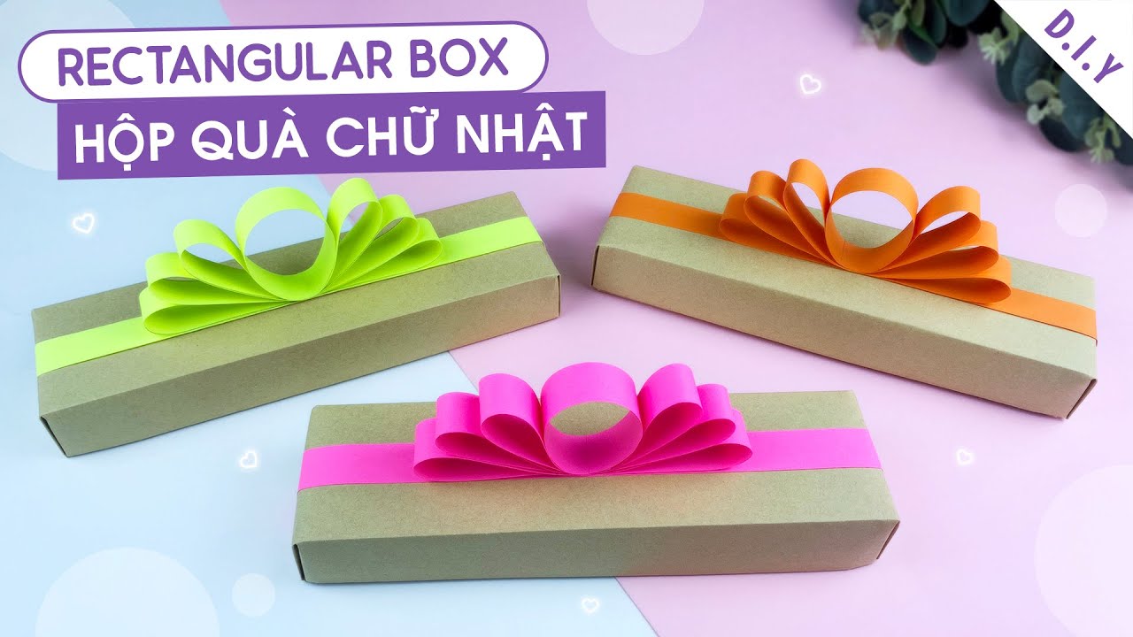 Cách gấp hộp quà hình Chữ Nhật bằng giấy A4 / Hộp quà... - youtube