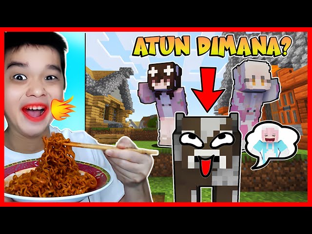 SAMYANG CHALLENGE ! HIDE & SEEK TAPI ATUN BERUBAH JADI MOB ! Feat @FannyTjandra @sapipurba Minecraft class=