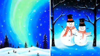 16 Easy Yet Fun Drawing Tricks For Christmas Day || Tutorial Drawing