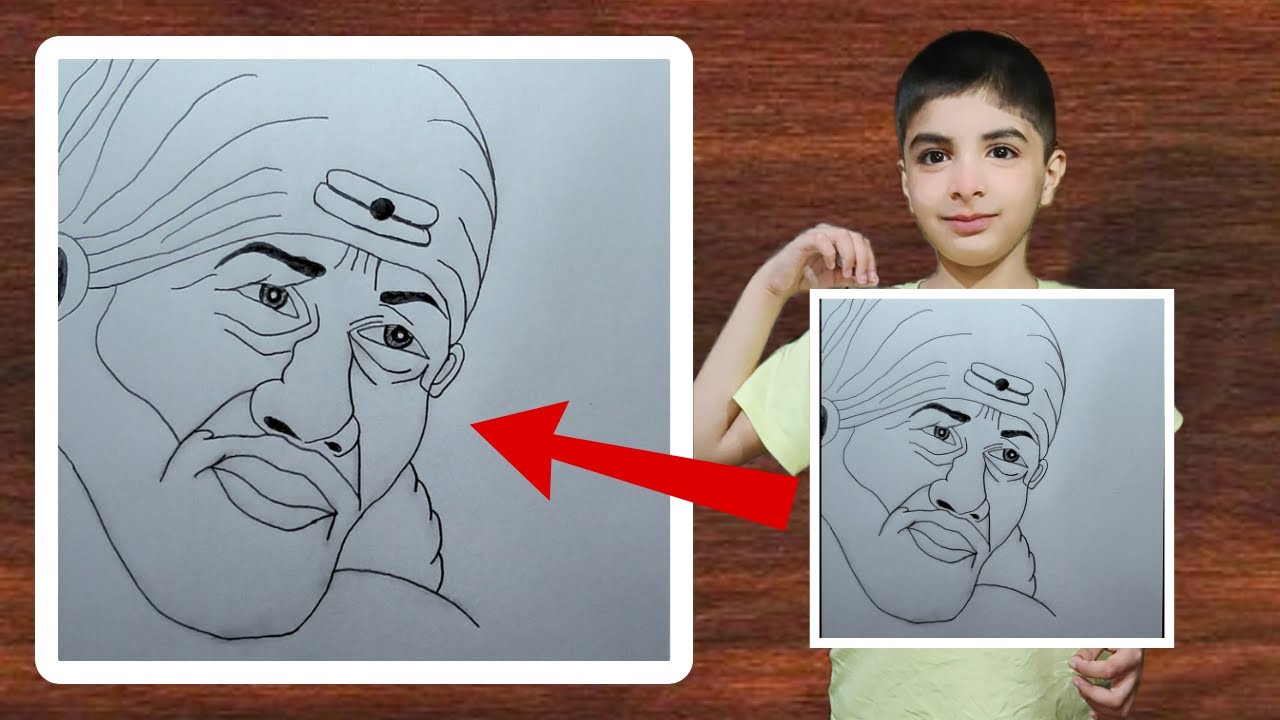Sai Baba drawing | How to draw Shirdi ke Sai Baba easy | Bhagwan ka chitra | Shirdi ke Sai Baba