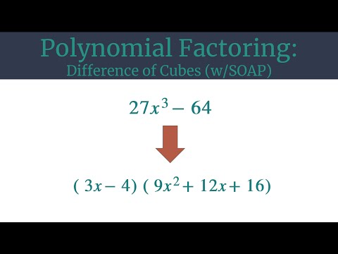 Video Factor 27x^3-64 with Difference of Cubes - youtube
