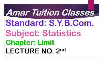#2 Limit SY BCom Sem 3 Statistics | Limit Sem 3 Gujarat University | Limit Sem 3 Kutch University |