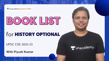 Book List for History Optional | UPSC CSE 2022-23 | By Piyush Kumar
