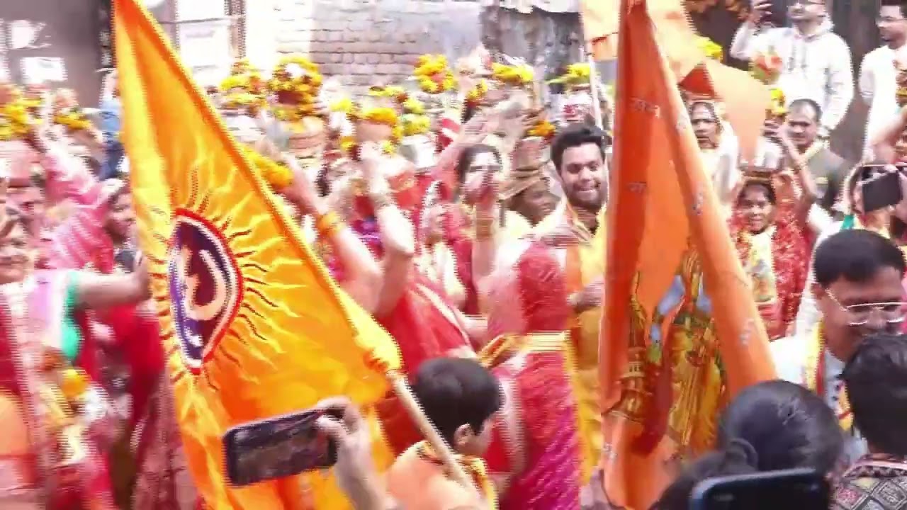 श्रीमद् भागवत कथा कलश यात्रा न्यू अशोक नगर नोएडा