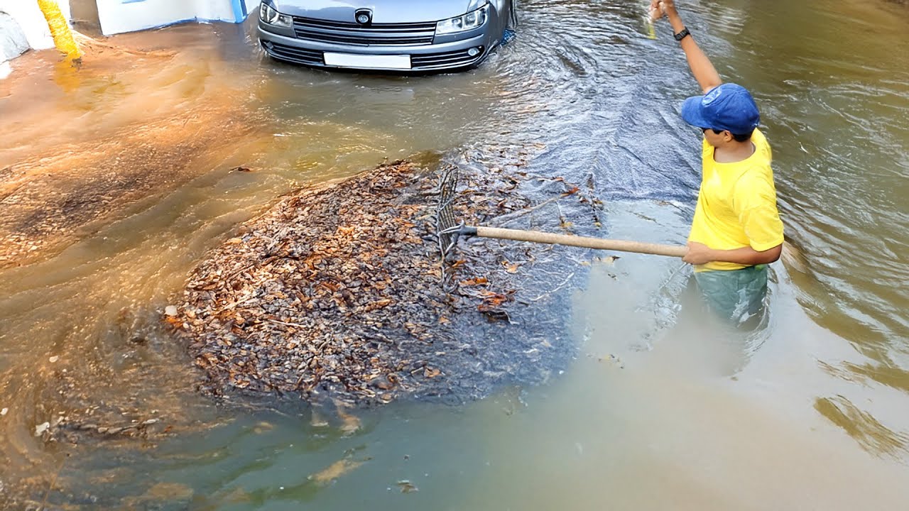 Drain the Streets Clearing a Massive Clog Fast - YouTube