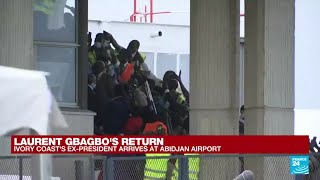 Commercial flight bringing Laurent Gbagbo back home landed in Abidjan screenshot 5