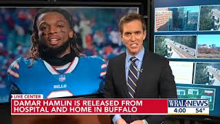 Bills safety Damar Hamlin released from hospital; back in Buffalo to continue recovery