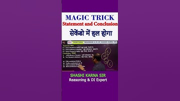 Statement and Conclusion  MAGIC TRICK #shorts #short #reasoning #reasoningtricks #ssc_cgl_reasoning
