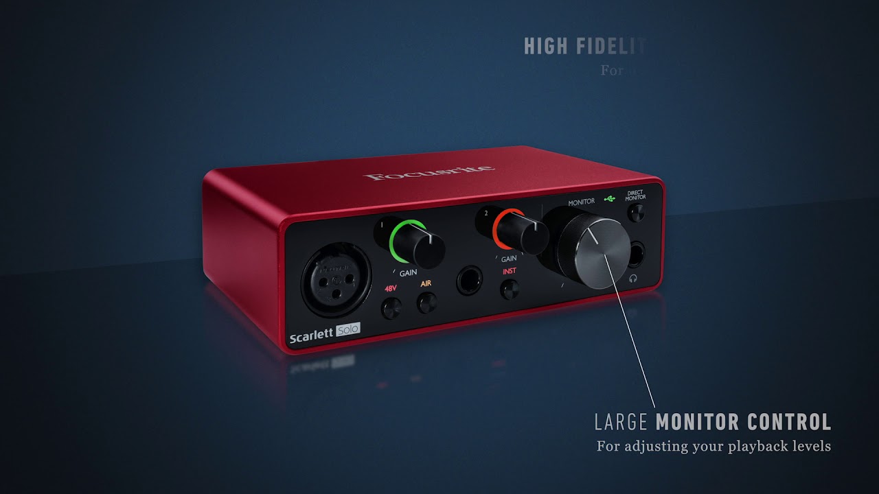 Focusrite Scarlett Solo 3rd Gen USB Interface with Software Suite SCARLETT- SOLO-3G