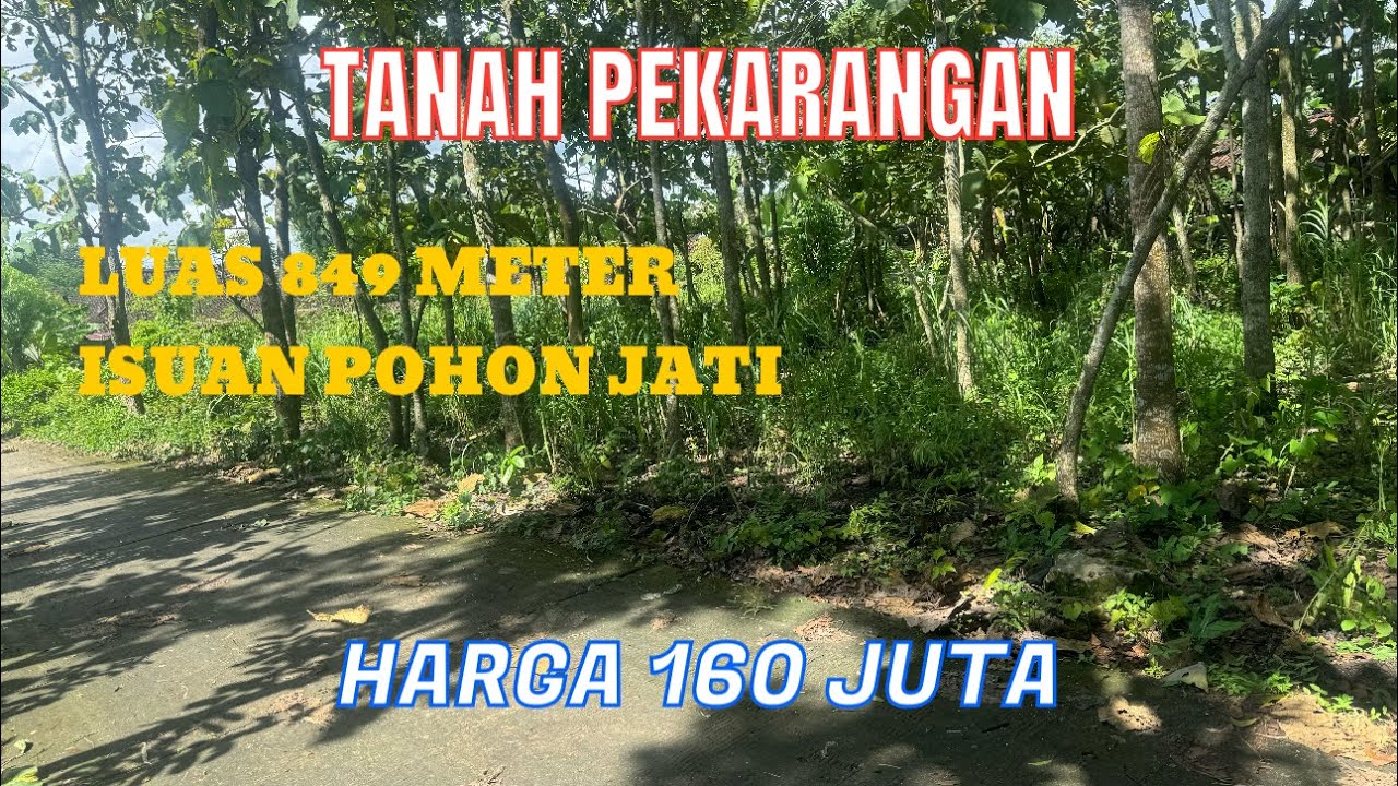 INVESTASI TANAH PEKARANGAN LUAS 849 METER NEMPEL DUA MUKA JLN @rajiproperty channel
