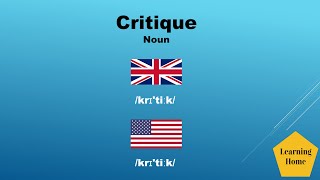 Critique meaning pronunciation and synonyms #Shorts