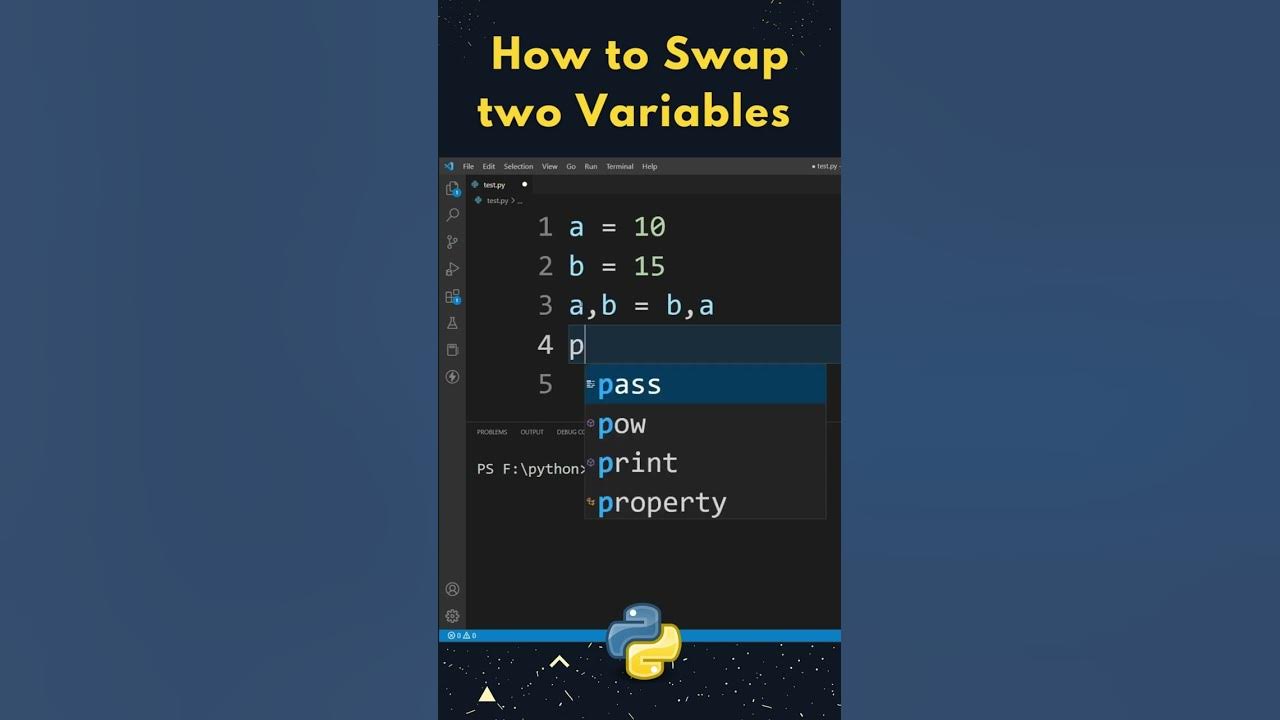 How to Swap Variables in Python ? Just One Line #shorts - YouTube