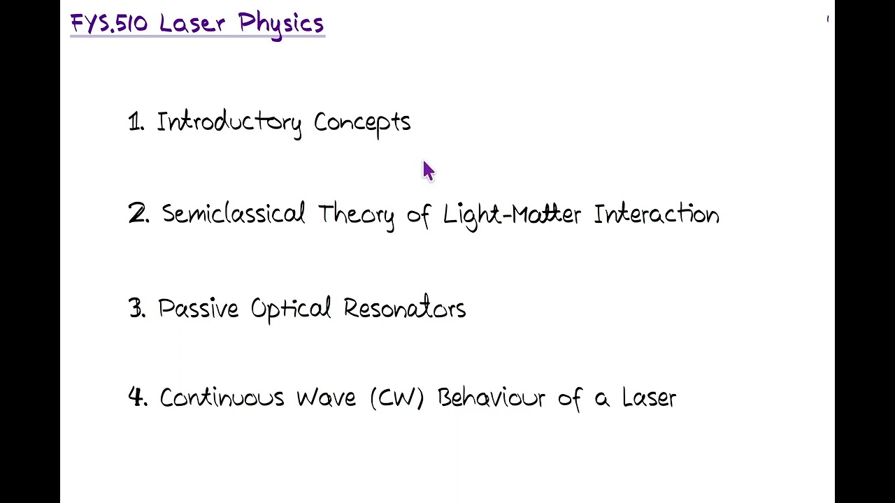 Laser Physics - Course Intro
