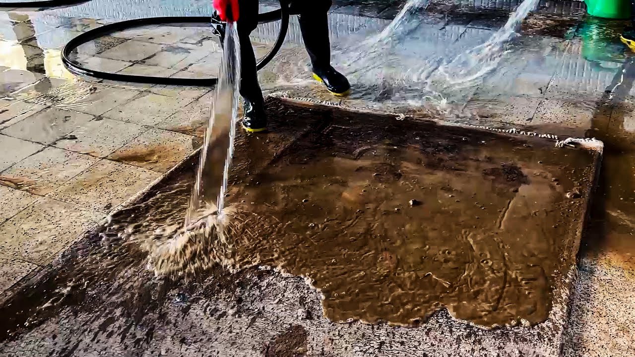 Extremely dirty carpet cleaning satisfying rug cleaning ASMR YouTube