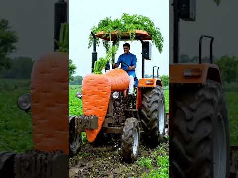 🥕 Carrot Tractor 🚜 #shorts #trending #explore #tractor #food #vegetables #gaadiwalacartoon #facts