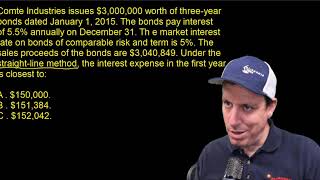 Problem Bond straight-line method Comte Industries issues 3 000 000 worth of three-year bonds