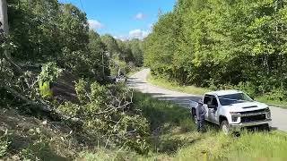 September 29, 2024 - Power restoration work on Freeman Farm Road during Tropical Storm Helene