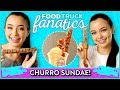 CHURRO ICE CREAM SUNDAE CHALLENGE?! | Food Truck Fanatics w/ Merrell Twins