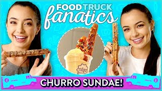 CHURRO ICE CREAM SUNDAE CHALLENGE?! | Food Truck Fanatics w/ Merrell Twins