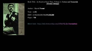 In Search of Lost Time, Volume 4: Sodom and Gomorrah (Modern Library) Pdf Download