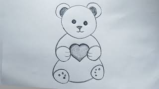 how to draw teddy bear drawing easy step by step@DrawingTalent