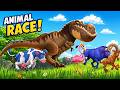 WILD Animal Stampede Happening Now? Animal Stampede United state dinosaur Funny Cartoon Race