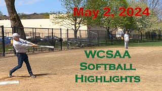 WCSAA Softball Highlights - May 2, 2024