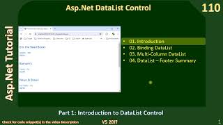 DataList Control | Part 1 - Introduction | Asp Net Tutorial #110