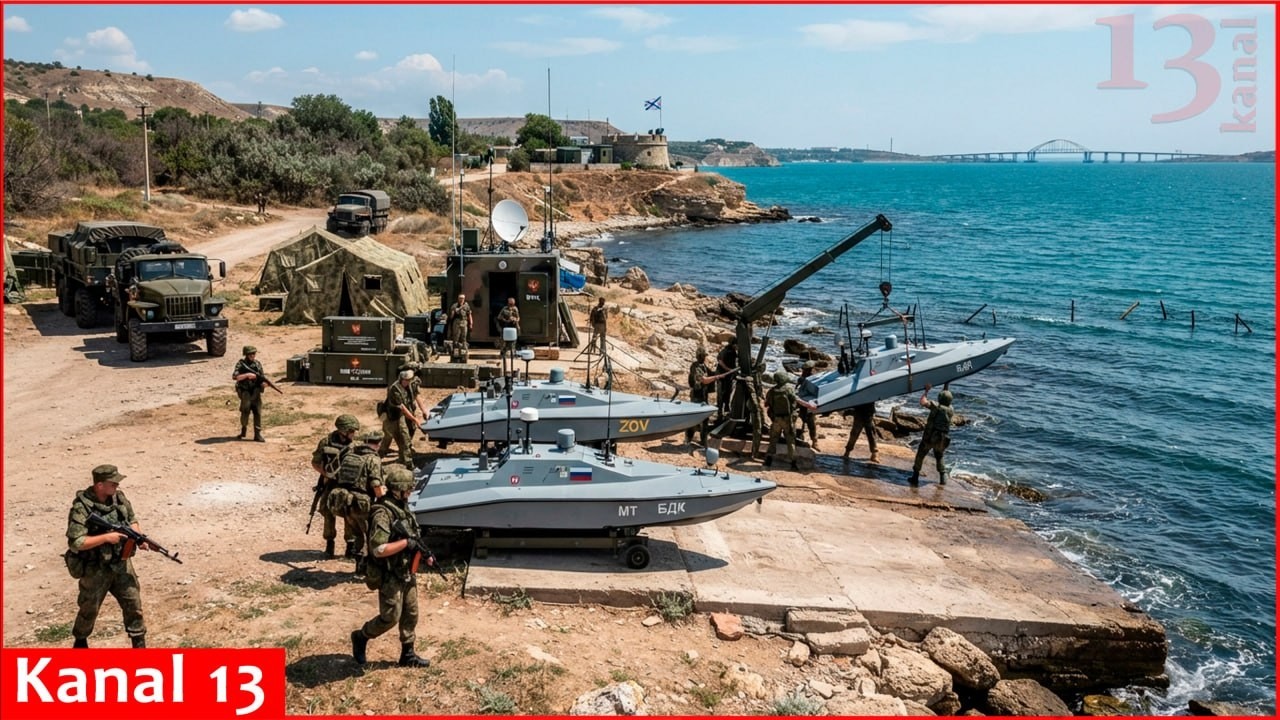 Thumbnail for Russian Forces prepare Crimea coast for broader naval drone operations