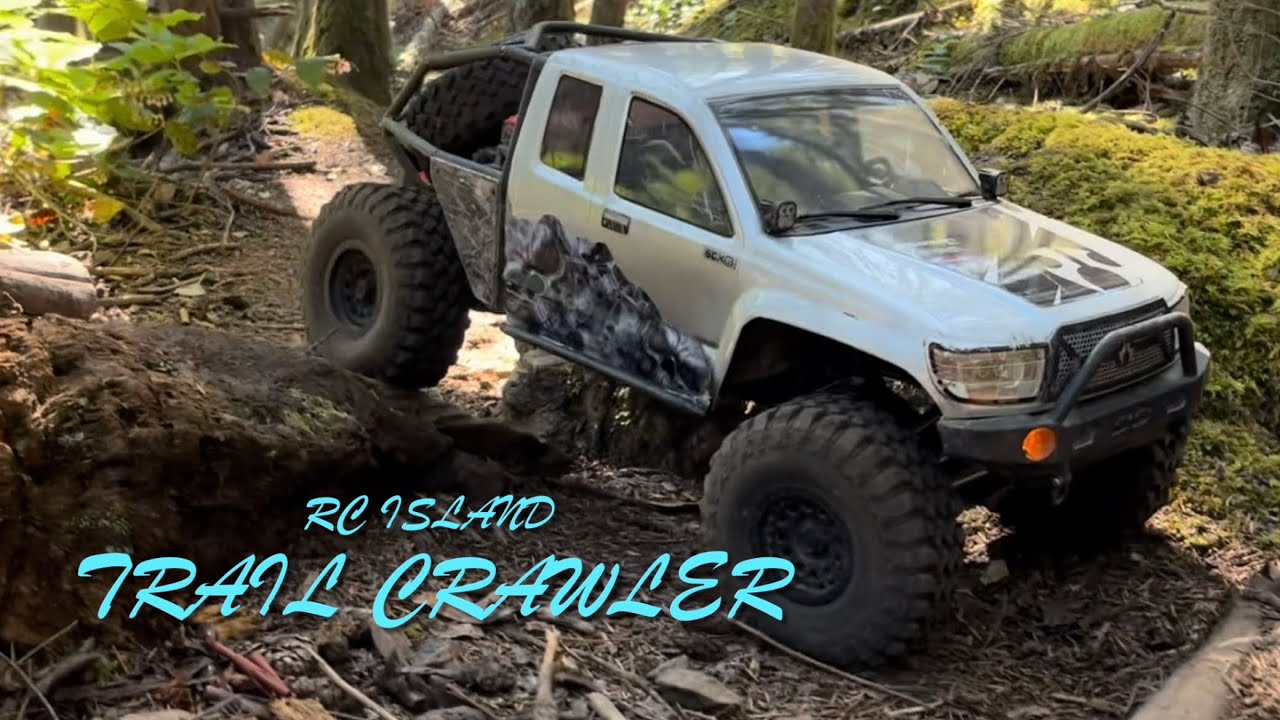 RC trailing crawling Axial Scx6 around the Lantzville loop. Video 2