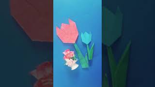 Easy Paper Tulip Origami Flower / Paper Origami / #Gopisyam The zone of Learning