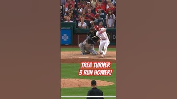Phillies Trea Turner hits 3 run home run to take the lead #shorts #mlb #baseball #phillies