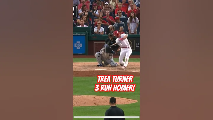 Phillies Trea Turner hits 3 run home run to take the lead #shorts #mlb #baseball #phillies