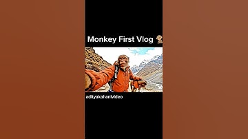 Monkey First Vlog 🐒 #ai #aimonkeyvlog #aimonkey #aicartoon #vlog #firstvlog #kedarnathvlog