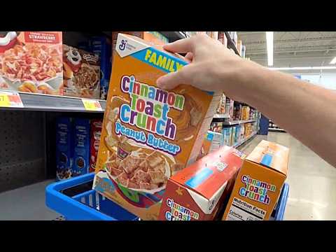 CINNAMON TOAST CRUNCH Cereal Aisle 💜 Buying Every Flavor in Store 😍 Loading Up Grocery Cart ASMR ❤️