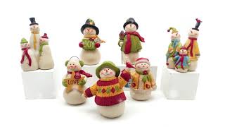 Christmas snowman figurine for home decoration