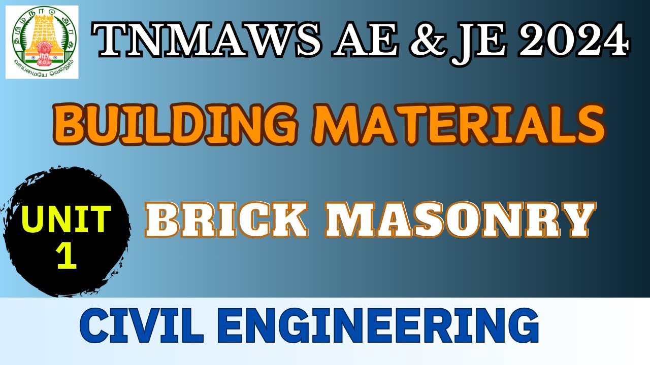 TNMAWS AE & JE 2024 BRICK MASONRY Building Materials Unit 1