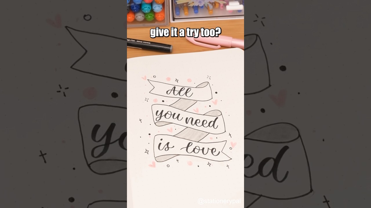 Easy Tips for Creating Hand-Drawn Decorative Ribbons!✨🎨 #shorts