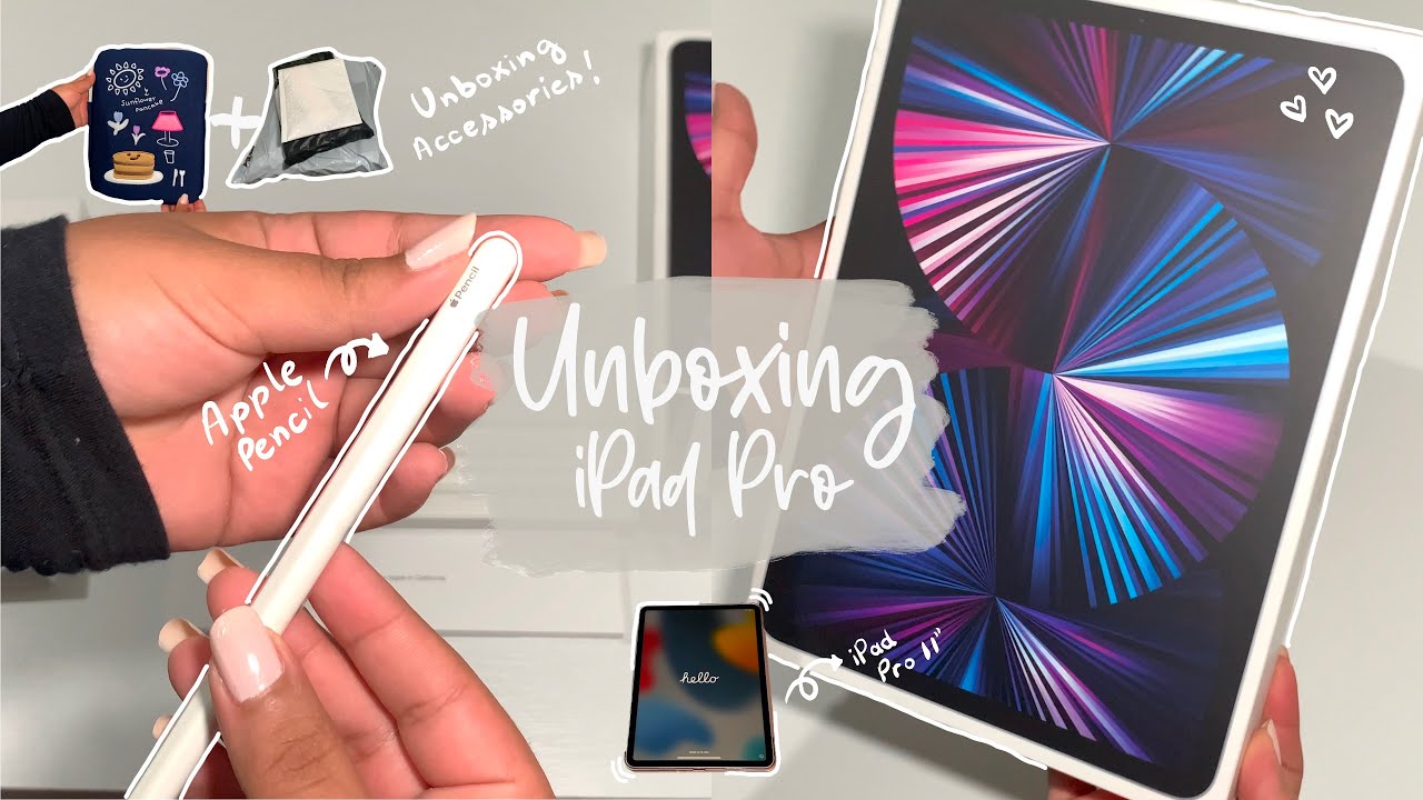 ✨📦 Unboxing iPad Pro 11” (2021) + Apple Pencil & Accessories | Aesthetic 💕