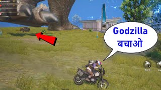 PUBG Mobile India || Godzilla Kill Enemy and Save Me (Bike Climbing on Godzilla Tail) Godzilla Help?