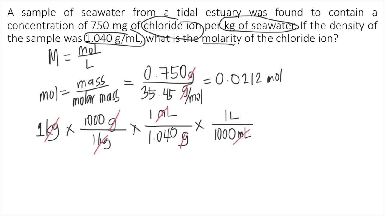 A Sample Of Seawater From A Tidal Estuary Was Found To Contain A a-sample-of-seawater-from-a-tidal-estuary-was-found-to-contain-a